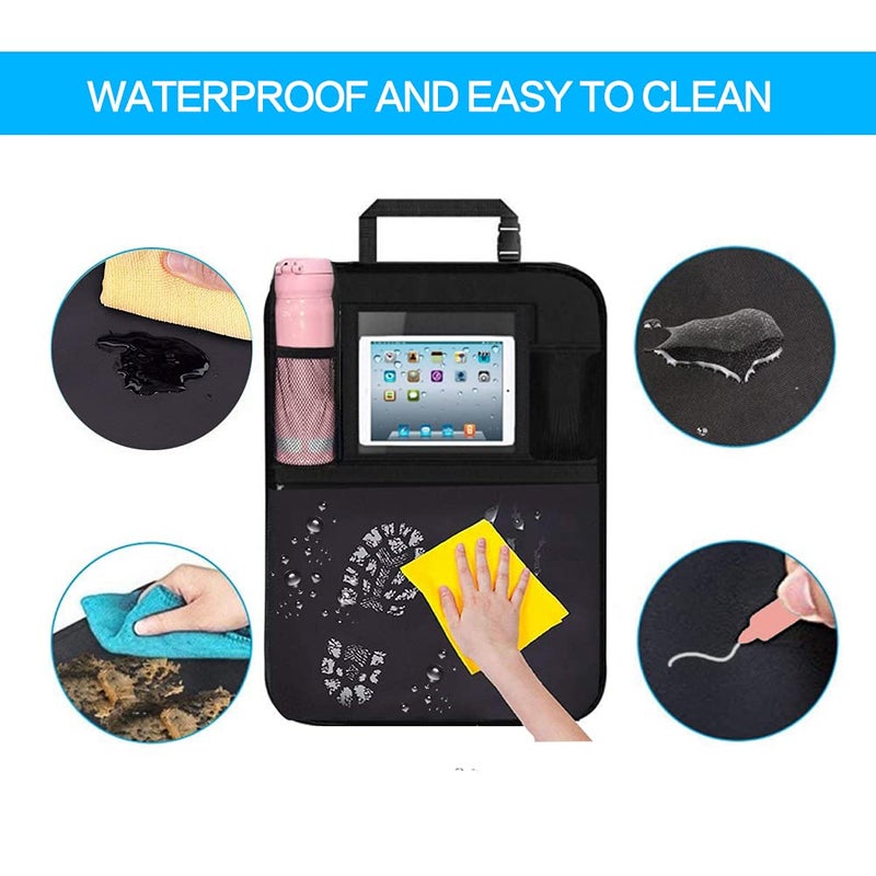 BLYPHOO Premium Backseat Organizer for Kids 2 Pack  Heavy Duty Waterproof and Stain Resistant Kick Mats Back Seat Protector  Durable Backseat Car Organizer with Tablet Holder+Storage Pockets - Image 3
